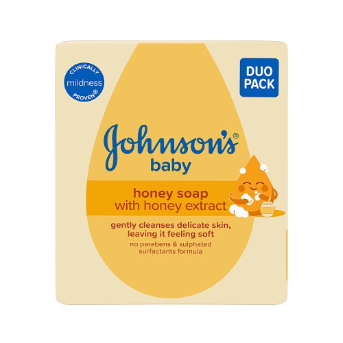Johnsons Baby Honey Soap Duo 2x90g pack shot