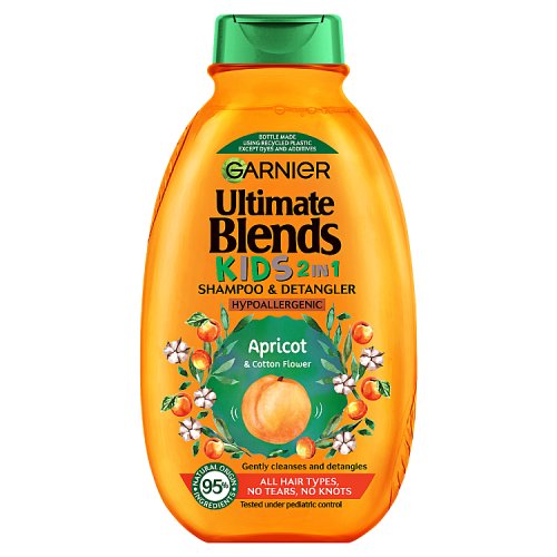 Garnier Ultimate Blends Kids Apricot 2in1 Shampoo 250ml pack shot
