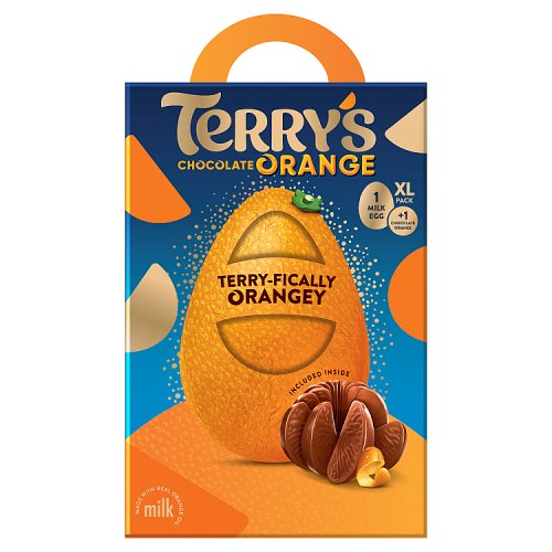 Terrys Chocolate Orange Milk Egg with Chocolate Orange Ball 265g pack shot