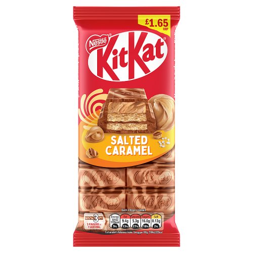 KitKat Salted Caramel Sharing Block PM £1.65 99g pack shot