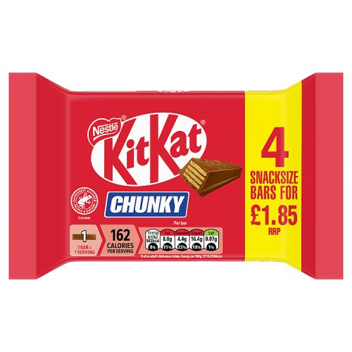 KitKat Chunky Bars 4pk (4 x 32g) PMP pack shot