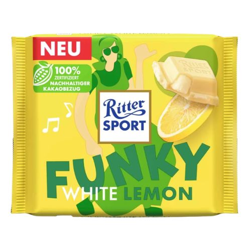 Ritter Sport Tasty Vibes Funky White Lemon 100g pack shot