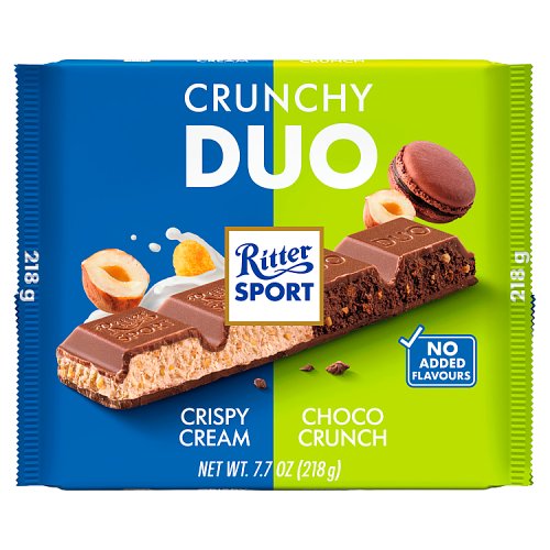 Ritter Sport Crunchy Duo 218g pack shot