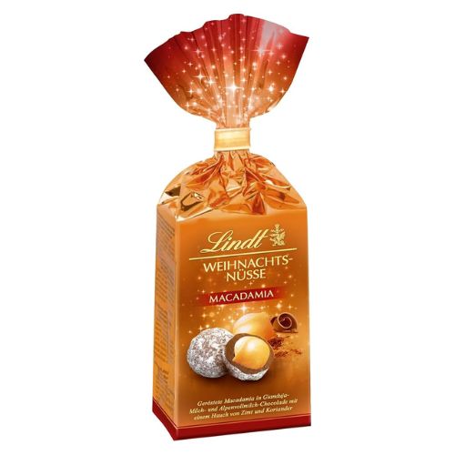 Lindt Weihnachts-Macadamia 100g pack shot