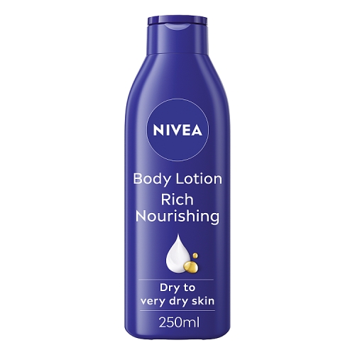 Nivea Body Lotion 250ml Rich Caring Milk pack shot