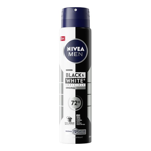 Nivea Deo 250ml Mens Black & White Invisible pack shot
