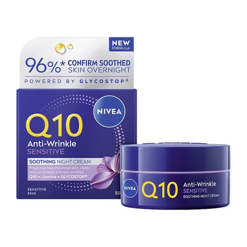 Nivea Q10 Face Cream Sensitive Night 50ml pack shot