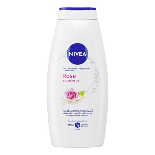 Nivea 750ml Shower Rose & Almond Milk pack shot