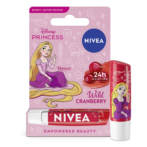Nivea Disney Princess Lip Balm Rapunzel Cranberry 4.8g pack shot