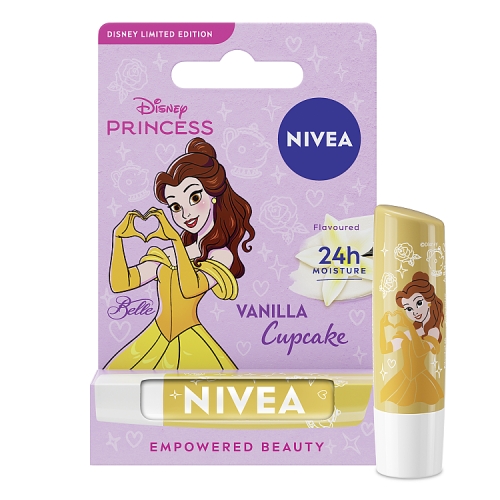 Nivea Disney Princess Lip Balm Belle Vanilla 4.8g pack shot