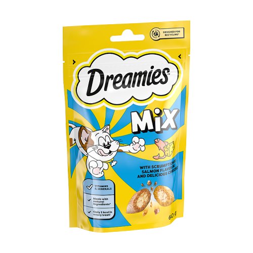Dreamies Mix Cat Treats With Salmon & Cheese 60g pack shot