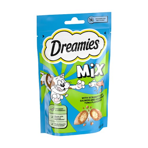 Dreamies Mix Cat Treats With Salmon And Tuna 60g pack shot