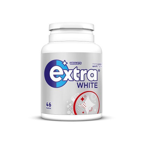 Wrigley's Extra Chewing Gum Bottle White Sugarfree 46's Promo Pack 64g pack shot
