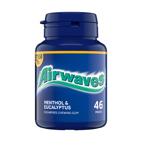 Airwaves Menthol & Eucalyptus Bottle Sugar Free PM £2.50 46s pack shot