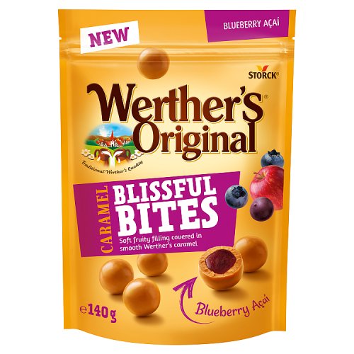 Werthers Caramel Bites Blueb.Ac 140g pack shot