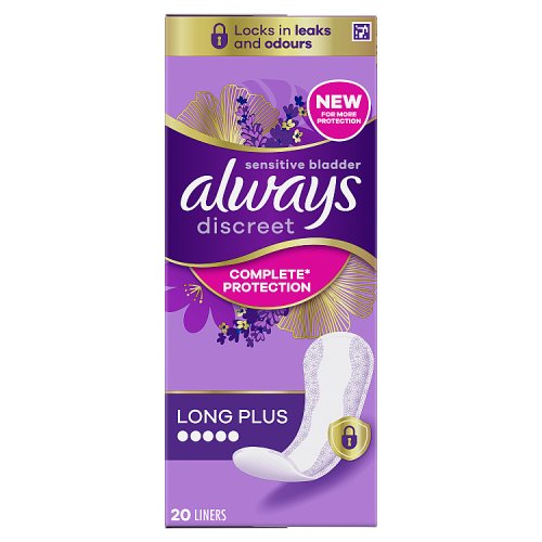 Always Discreet Liners Plus 20ct pack shot