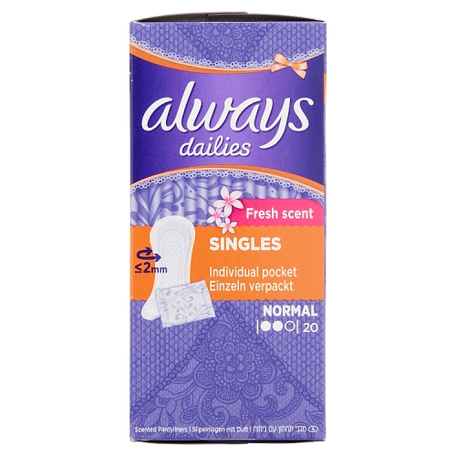 Always Dailies Liners Fresh 20ct pack shot