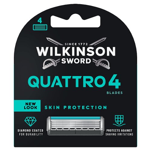 Wilkinson Sword Quattro Titanium Sensitive Blades 4's pack shot