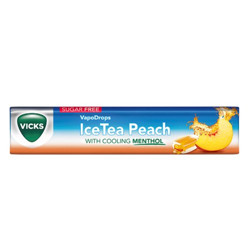Vicks Triple Action Throat Sweets Ice Tea Peach 42g pack shot