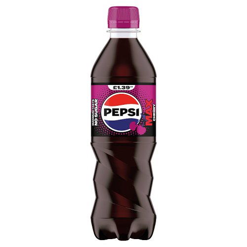 Pepsi Max Cherry 500ml PMP pack shot