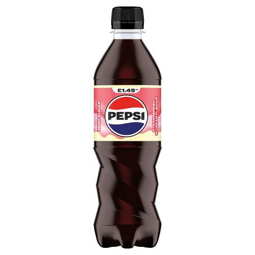 Pepsi Max Strawberry/Cream 500ml PMP pack shot