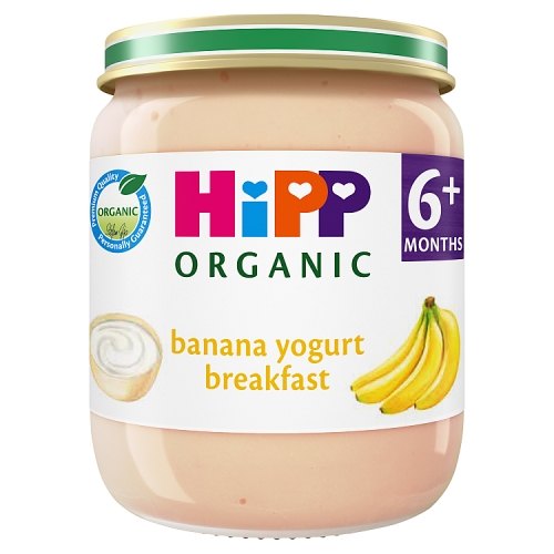 Hipp Organic Banana Yogurt Breakfast Baby Food Jar 6+ Months 125g - H1 pack shot