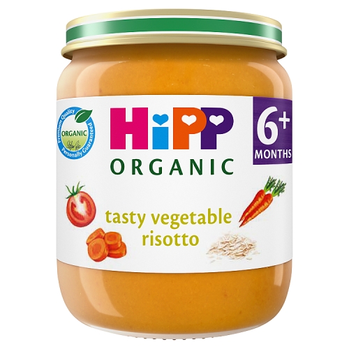 Hipp Organic Tasty Vegetable Risotto Baby Food Jar 6+ Months 125g - H1 pack shot