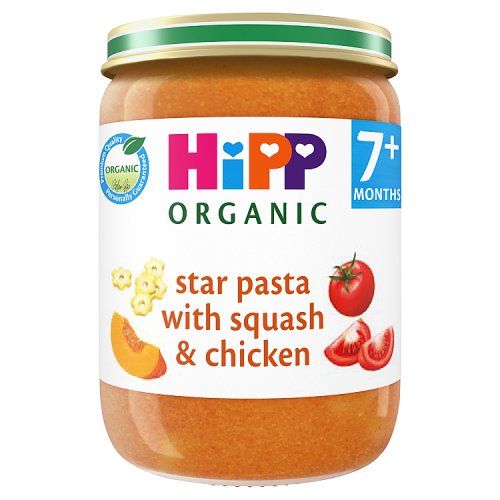 Hipp Organic Star Pasta With Squash Chicken Baby Food Jar 7+ Months 190g - H1 pack shot