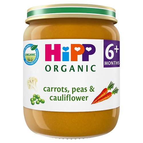 Hipp Organic Carrots Peas Cauliflower Baby Food Jar 4+ Months 125g - H1 pack shot