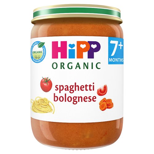 Hipp Organic Spaghetti Bolognese Baby Food Jar 7+ Months 190g - H1 pack shot
