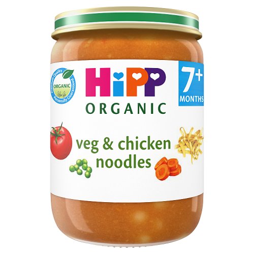 Hipp Organic Veg and Chicken Noodles Baby Food Jar 7+ Months 190g - H1 pack shot