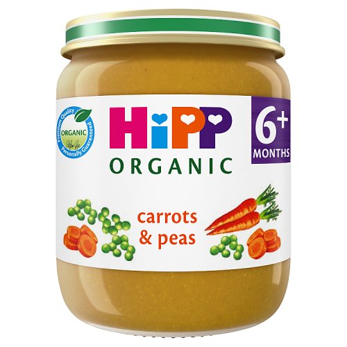 HiPP Organic Carrots and Peas Baby Food Jar 4+ Months 125g - H1 pack shot