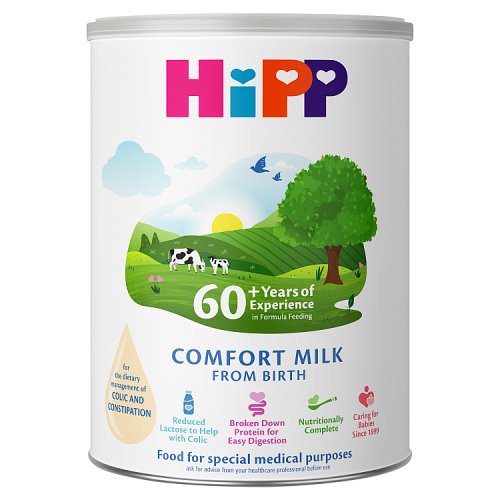 HiPP Comfort Baby Milk Powder Formula, From Birth, 800g pack shot