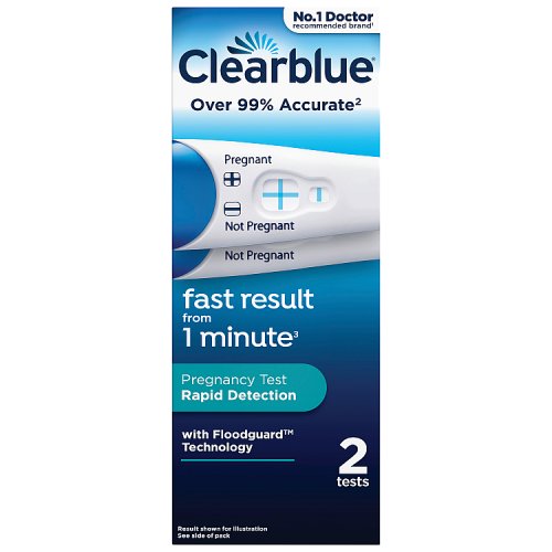Clearblue Visual Rapid Pregnancy Test 2ct pack shot