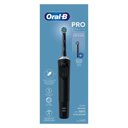 Oral B Vitality PRO Black Electric Rechargeable Toothbrush pack shot