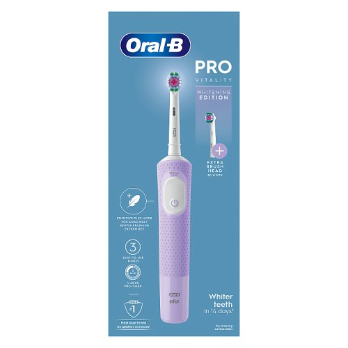 Oral B Vitality PRO Lilac Mist Electric Rechargeable Toothbrush pack shot