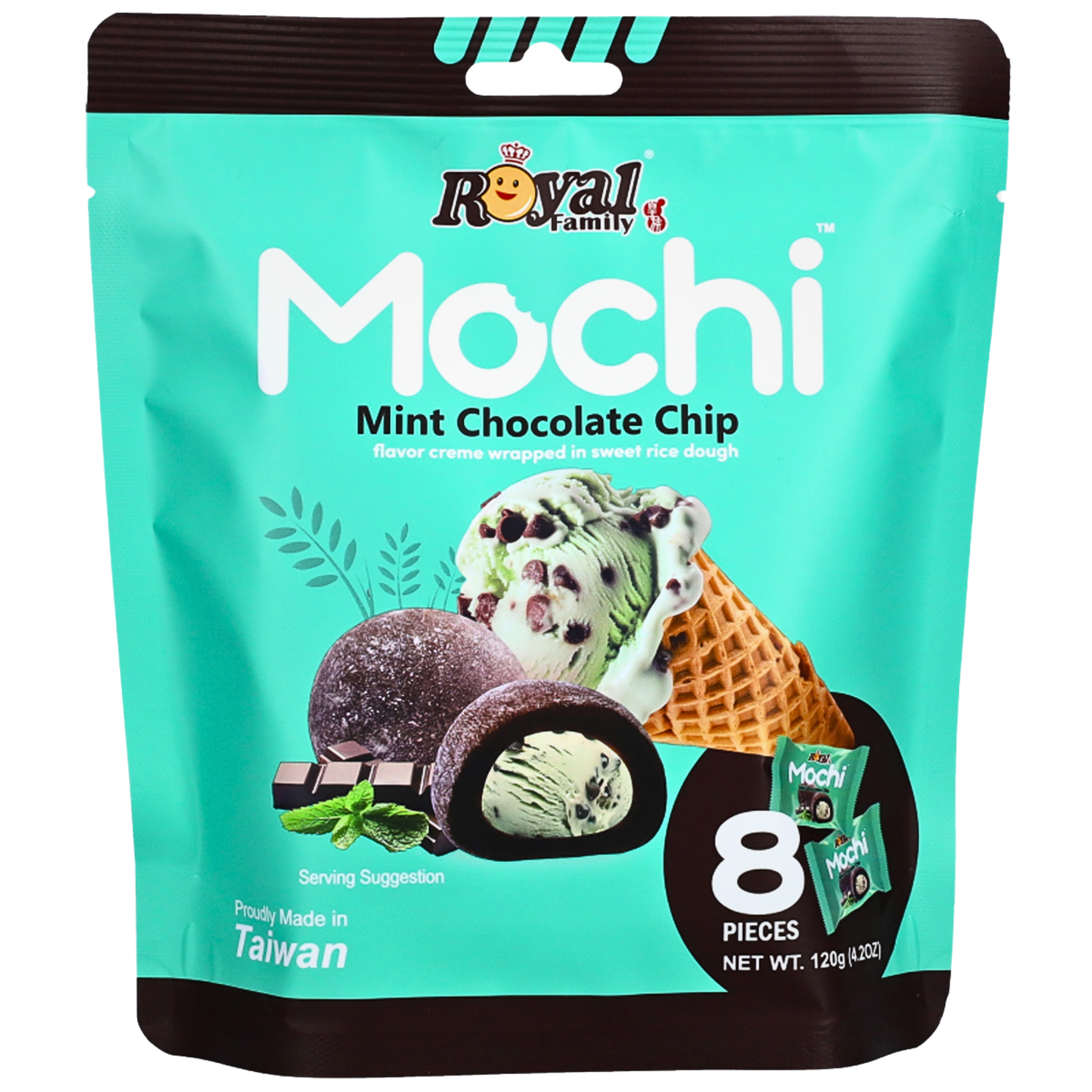 Mochi Mint Choc Chip 120g pack shot
