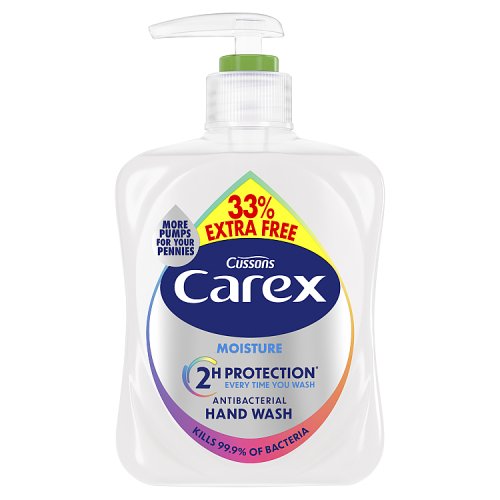 Carex + 33% Extra Free Hand Wash Moisture 250ml pack shot