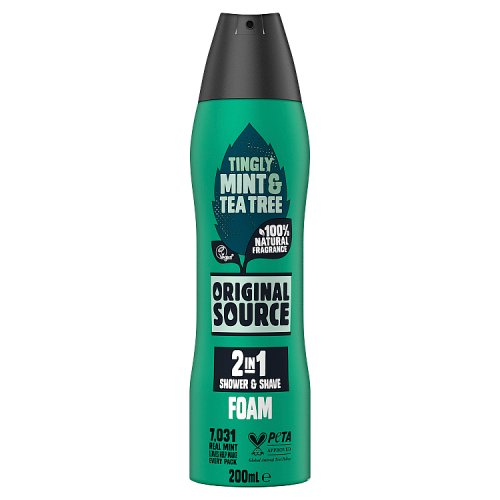Original Source Bodywash Foamburst 200ml Tingly Mint & Tea Tree pack shot