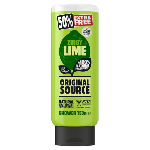Original Source Body Wash 50% Extra Free Zingy Lime 750ml pack shot