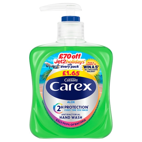 Carex Handwash Aloe 6x250ml PMP £1.65 pack shot