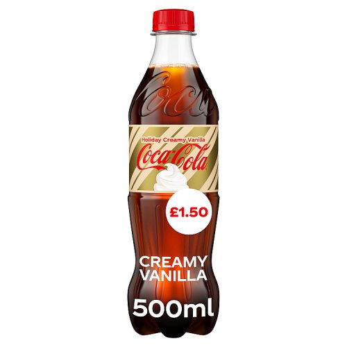 Coca Cola Holiday Creamy Vanilla 500ml PMP pack shot