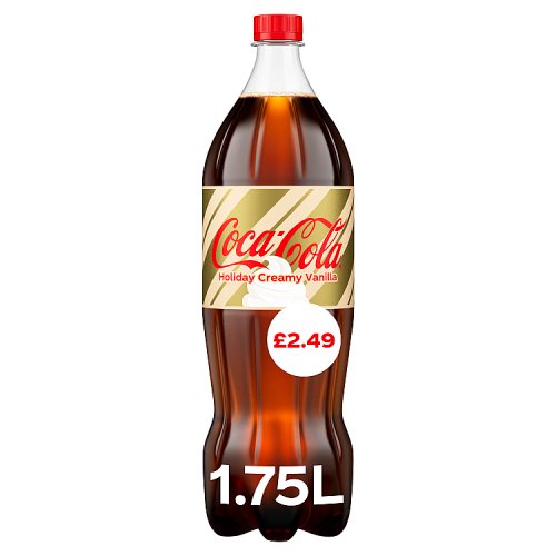 Coca Cola Holiday Creamy Vanilla 1.75L PMP pack shot
