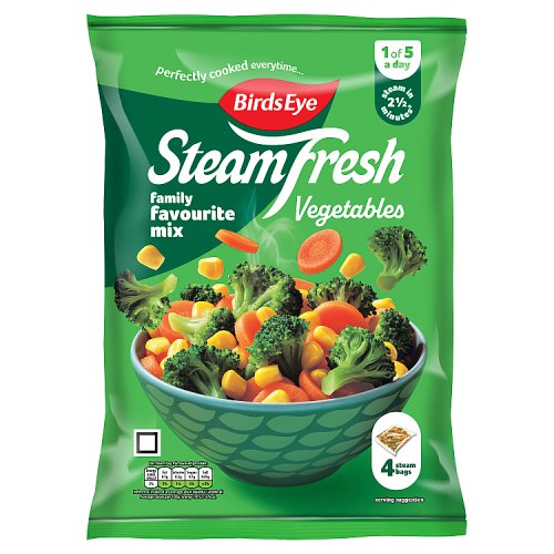BIRDS EYE STEAM BAGS FAMILY FAVOURITE MIX 4PK pack shot