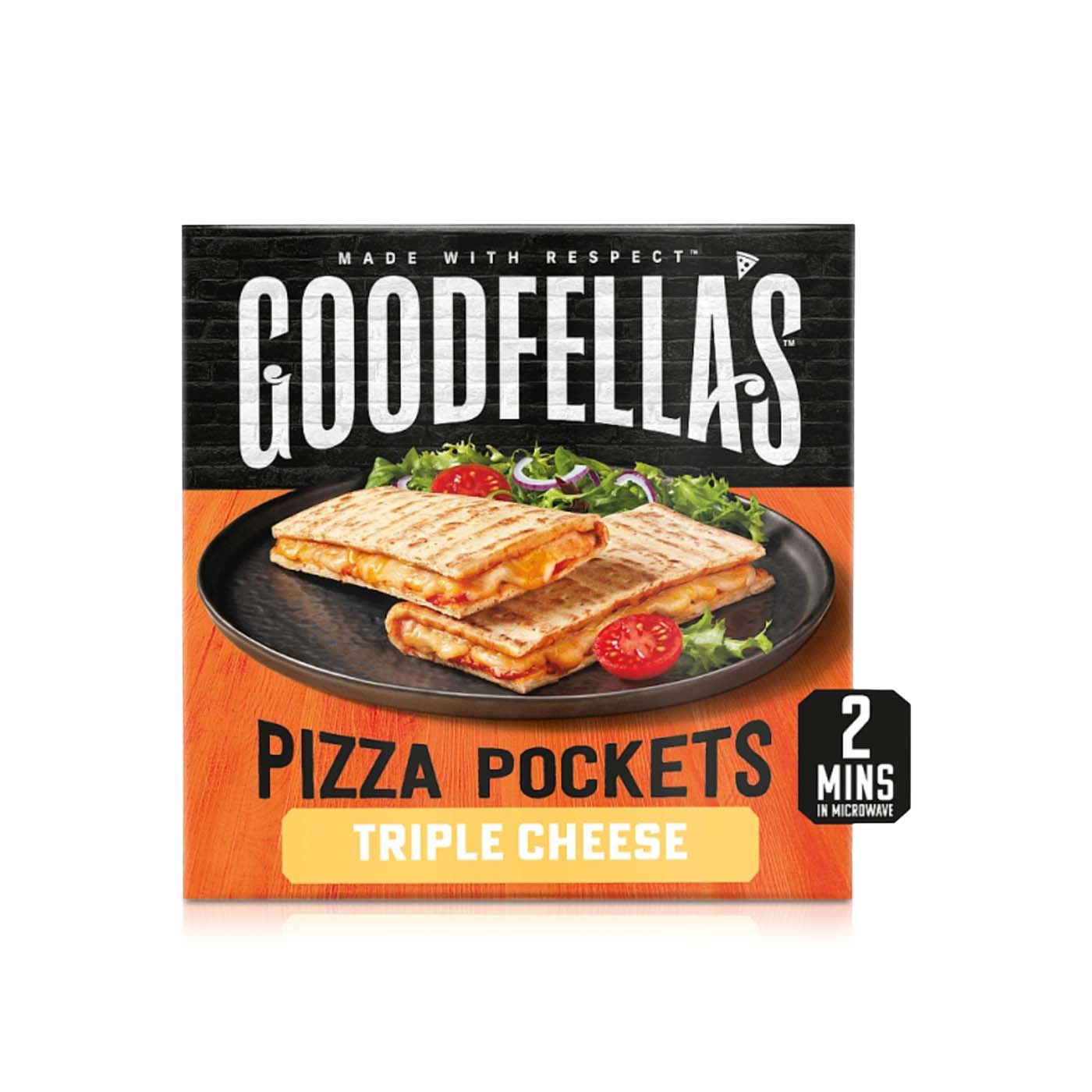 Goodfellas 2 Triple Cheese Pizza Pockets 250g pack shot