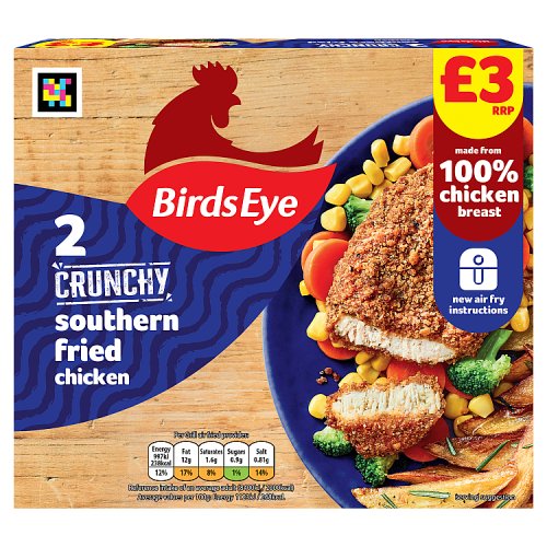 Birds Eye 2 Southern Fried Breaded Chicken PM £3.00 180g pack shot
