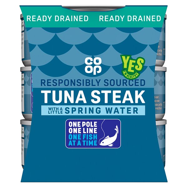 Co Op Tuna Steak in Spring Water 3pk (3 x 110g) pack shot