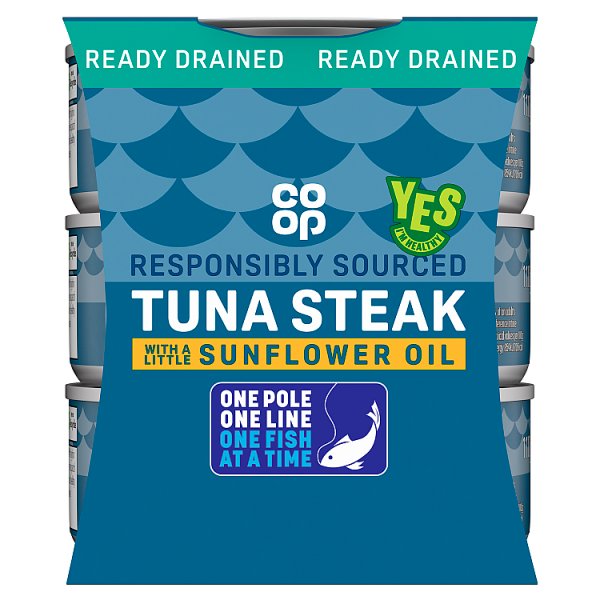 Co Op Tuna Steak in Sunflower Oil 3pk (3 x 110g) pack shot