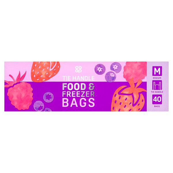 Co Op Tie Handle Food 7 Freezer Bags 40s pack shot