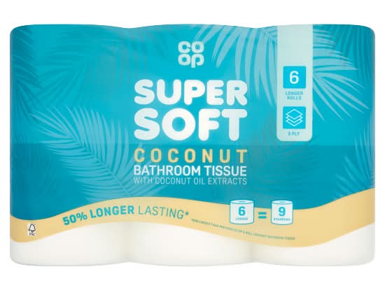 Co Op Coconut Longer Roll 6s pack shot